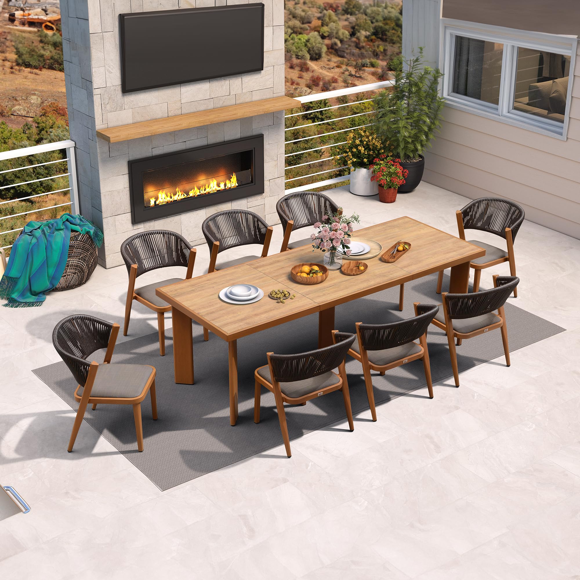 Amazon.com: PURPLE LEAF 8-Piece Patio Dining Set Outdoor Furniture